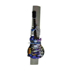 Χειροποίητη Αρωματική Λαμπάδα Με Διακοσμητική Κιθάρα Kiss (2025302)