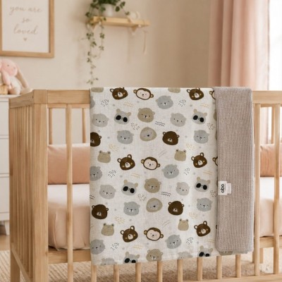 Abo Πικέ κουβέρτα αγκαλιάς 80*80 Forest White (2566-110)