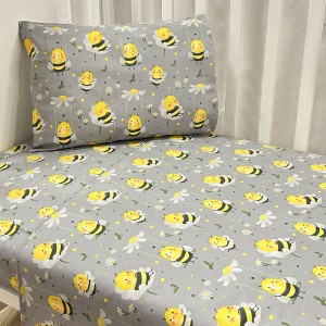 Bunnybebe Σεντόνια κούνιας σετ 3τμχ με λάστιχο, Μέλισσα Γκρι (260-μέλισσα-γκρι) Bunnybebe Σεντόνια κούνιας σετ 3τμχ με λάστιχο, Μέλισσα Γκρι (260-μέλισσα-γκρι)