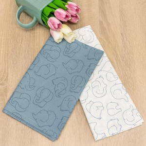 Abo Σετ σεντόνια λίκνου 2τμχ 70*120 Elephant Blue (2815-500) Abo Σετ σεντόνια λίκνου 2τμχ 70*120 Elephant Blue (2815-500)