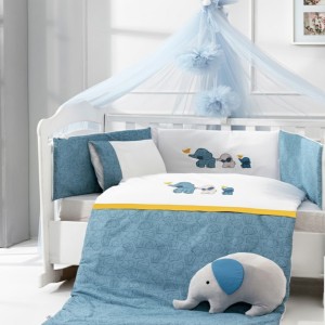 Abo Σετ προίκας 9τμχ 70x140 εκ. Elephant Blue (2965-500) Abo Σετ προίκας 9τμχ 70x140 εκ. Elephant Blue (2965-500)
