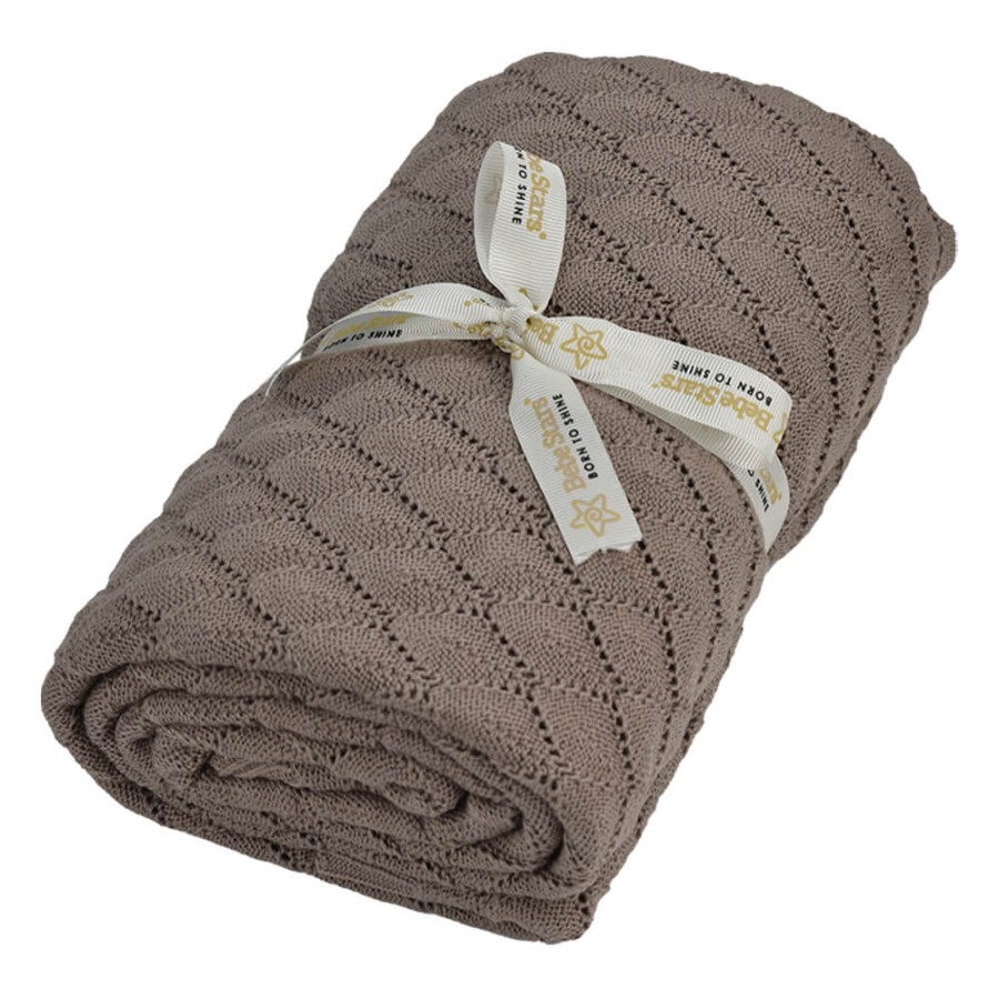 Bebestars Κουβέρτα Πλεκτή Βαμβακερή 110*140cm Beige (308-182)