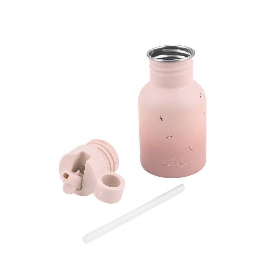 Kikka Boo Παιδικό Ανοξείδωτο Ποτηράκι με Χερούλι και Καλαμάκι Flora Blush 350ml  (31302030101)