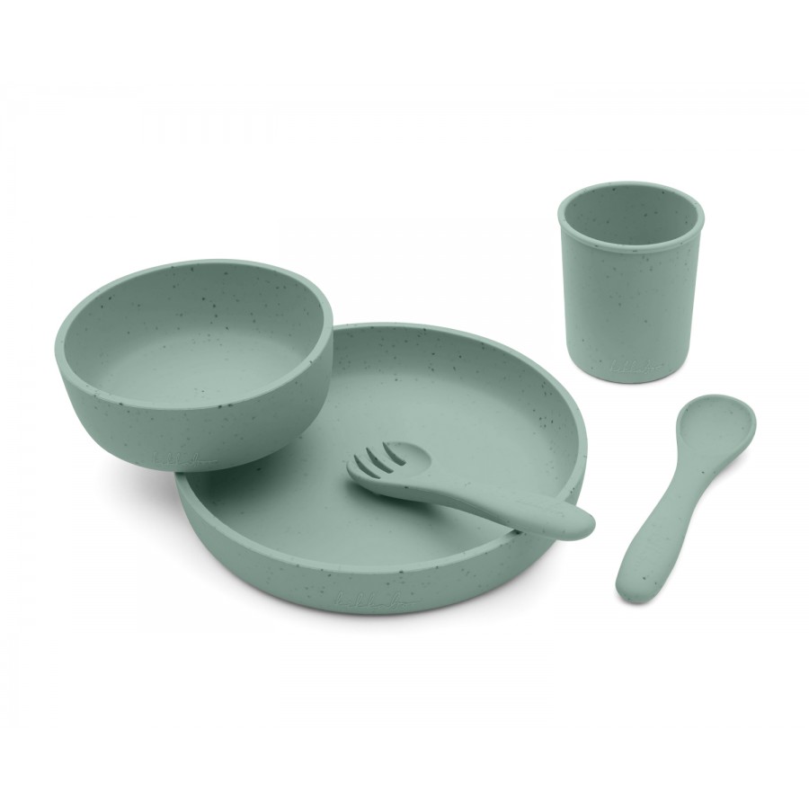 Kikkaboo  Σετ Φαγητού από Σιλικόνη 5 τεμαχίων Platinum Silicone Sage (31302050001)
