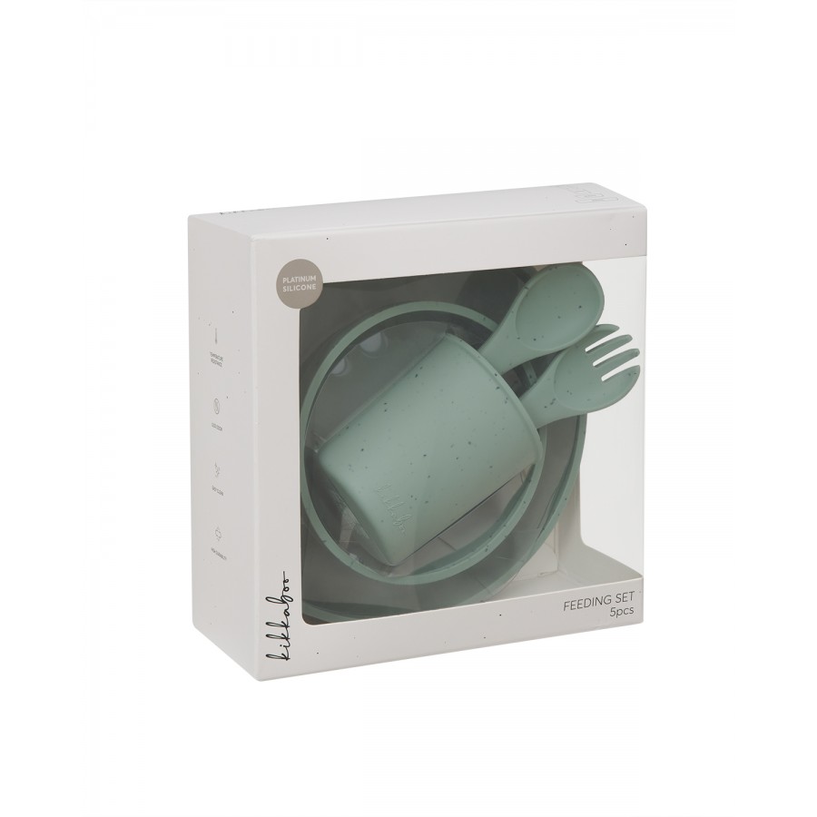 Kikkaboo  Σετ Φαγητού από Σιλικόνη 5 τεμαχίων Platinum Silicone Sage (31302050001)