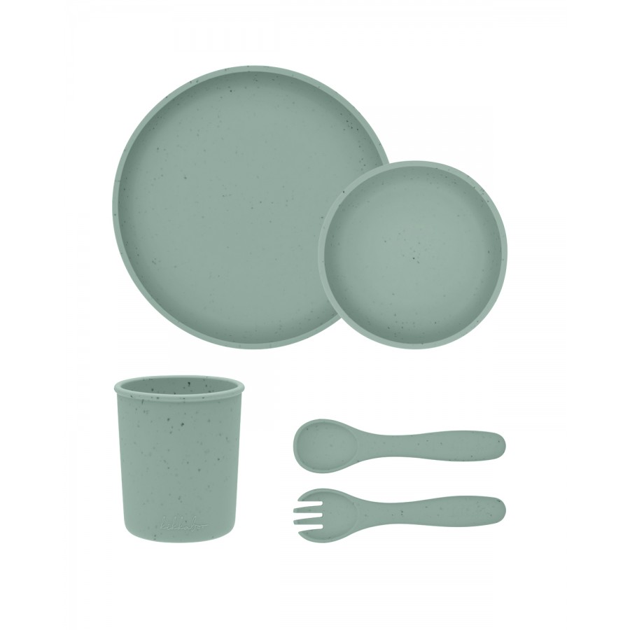 Kikkaboo  Σετ Φαγητού από Σιλικόνη 5 τεμαχίων Platinum Silicone Sage (31302050001)