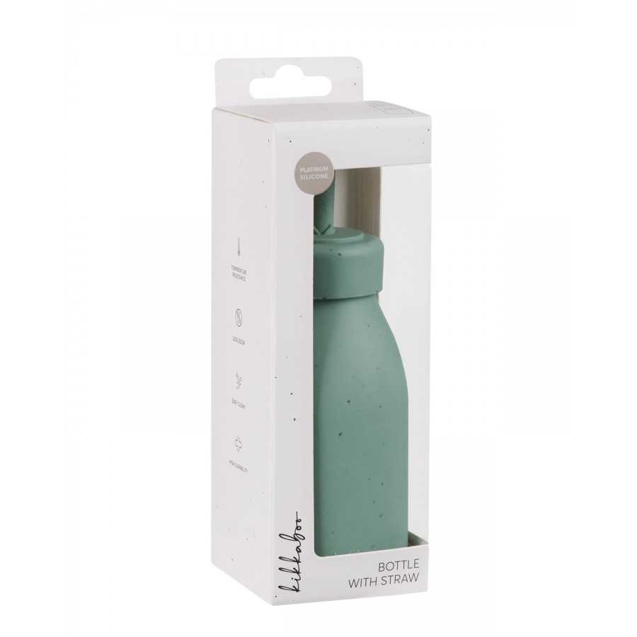 Kikkaboo Μπουκάλι με καλαμάκι από Σιλικόνη Platinum Silicone Sage (31302050019)