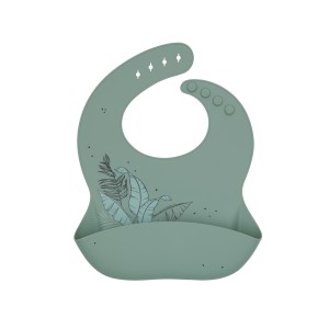 Kikkaboo Σαλιάρα από Platinum σιλικόνη Flora Sage (31302050038)