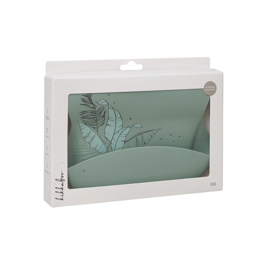Kikkaboo Σαλιάρα από Platinum σιλικόνη Flora Sage (31302050038)