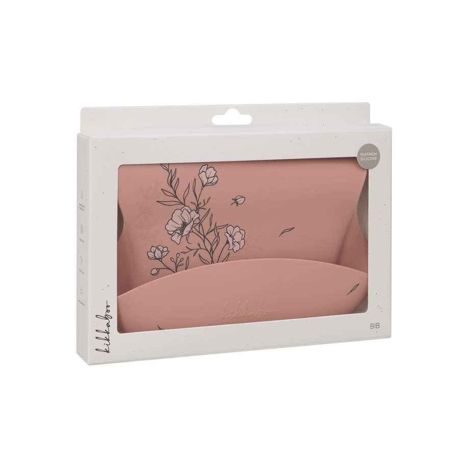 Kikkaboo Σαλιάρα από Platinum σιλικόνη Flora Blush (31302050040)