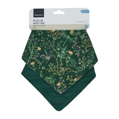 Kikkaboo Σετ σαλιάρες μουσελίνας 2 τεμ. Secret Garden Green (31303030069) Kikkaboo Σετ σαλιάρες μουσελίνας 2 τεμ. Secret Garden Green (31303030069)