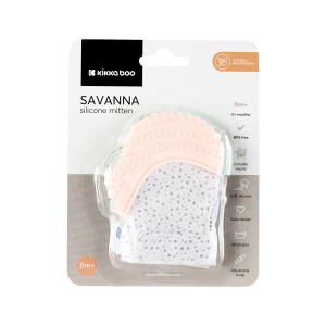 Kikkaboo  Γάντι οδοντοφυΐας Savanna Pink (31303040090) Kikkaboo  Γάντι οδοντοφυΐας Savanna Pink (31303040090)