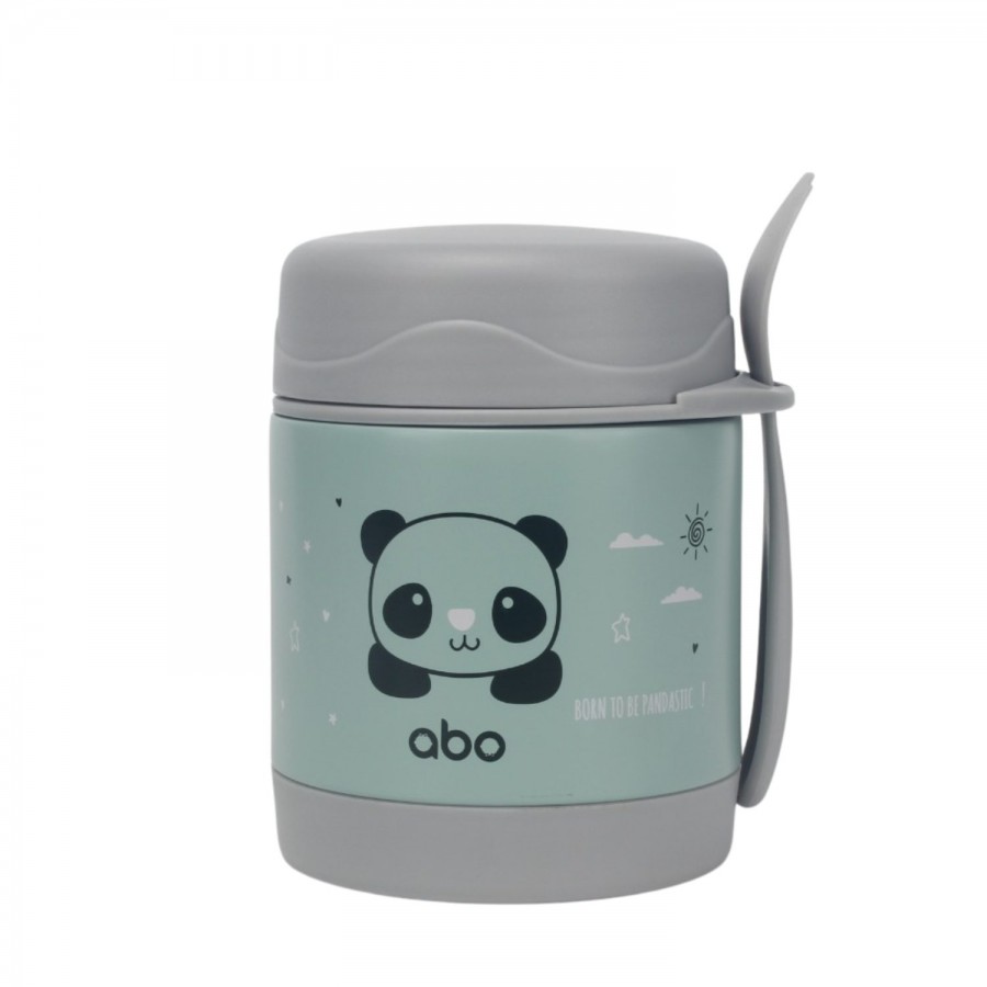 Abo Παιδικό δοχείο φαγητού ισοθερμικό στρογγυλό 300ml με κουταλοπίρουνο Born to be Pandastic (313606)