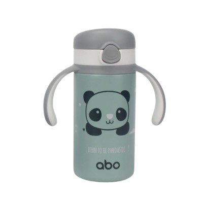 Abo Παγούρι θερμός 280 ml με χερούλι και καλαμάκι abottle BORN TO BE PANDASTIC (313806)