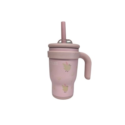 Abo Ανοξείδωτο Μπουκάλι-Θερμός 350ml με Χερούλι & Καλαμάκι – MAKE A WISH LITTLE BIRD (314701)