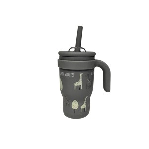 Abo Ανοξείδωτο Μπουκάλι-Θερμός 350ml με Χερούλι & Καλαμάκι –ALWAYS LOOK UP – LIKE A GIRAFFE (314702)