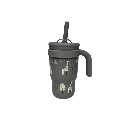 Abo Ανοξείδωτο Μπουκάλι-Θερμός 350ml με Χερούλι & Καλαμάκι –ALWAYS LOOK UP – LIKE A GIRAFFE (314702)