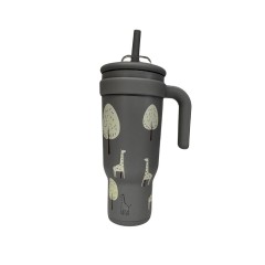Abo Ανοξείδωτο Μπουκάλι-Θερμός 1.18L με Χερούλι & Καλαμάκι – ALWAYS LOOK UP – LIKE A GIRAFFE (314802)
