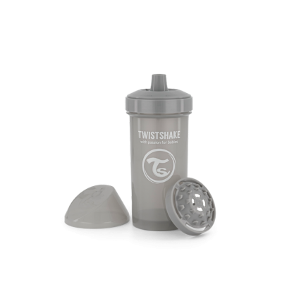 Twistshake Κύπελλο Kid Cup 360ml 12+ Μηνών Pastel Grey με μίξερ φρούτων (32-08-78284)
