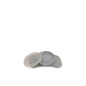 Twistshake Σουπλά Click-Μat Mini και Πιάτο Pastel Grey (32-08-78442)