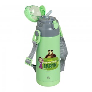 Eco Life Παιδικό Παγούρι Θερμός Ανοξείδωτο με Καλαμάκι Masha -Respect Earth' 400ML mint (33-BO-2121) Eco Life Παιδικό Παγούρι Θερμός Ανοξείδωτο με Καλαμάκι Masha -Respect Earth' 400ML mint (33-BO-2121)
