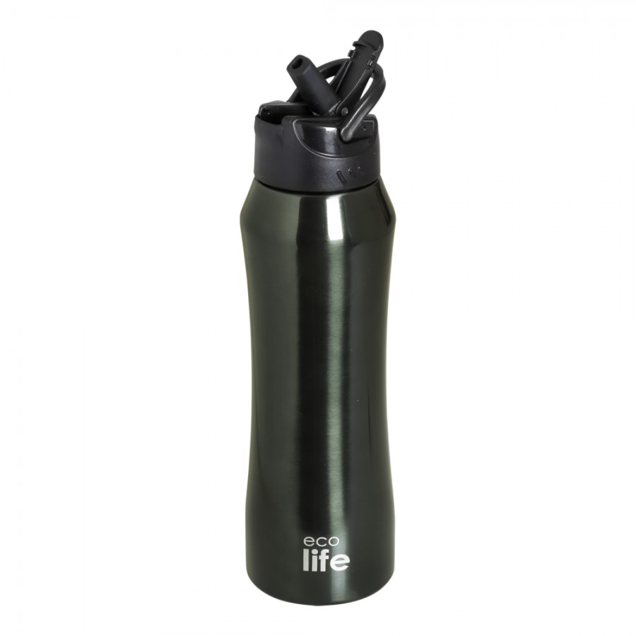 Eco Life Θερμός από ανοξείδωτο ατσάλι Black Thermos 550ml Με Eσωτερικό Καλαμάκι (33-BO-3020) Eco Life Θερμός από ανοξείδωτο ατσάλι Black Thermos 550ml Με Eσωτερικό Καλαμάκι (33-BO-3020)