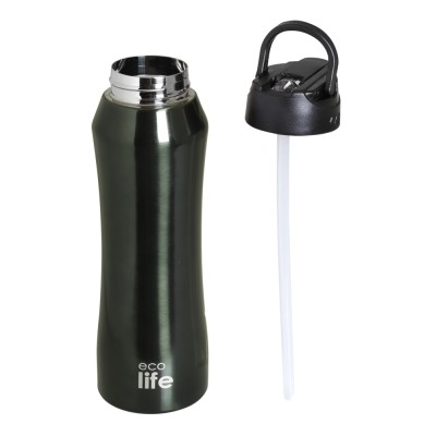 Eco Life Θερμός από ανοξείδωτο ατσάλι Black Thermos 550ml Με Eσωτερικό Καλαμάκι (33-BO-3020) Eco Life Θερμός από ανοξείδωτο ατσάλι Black Thermos 550ml Με Eσωτερικό Καλαμάκι (33-BO-3020)