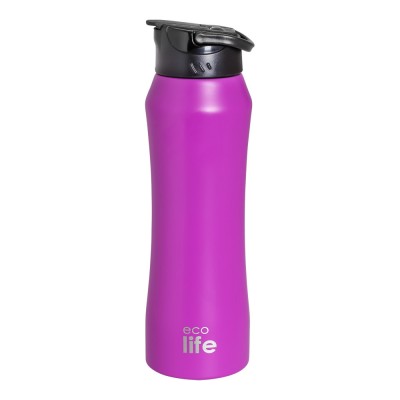 Eco Life Θερμός από ανοξείδωτο ατσάλι Pink Thermos 550ml Με Eσωτερικό Καλαμάκι (33-BO-3060)