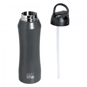 Eco Life Θερμός από ανοξείδωτο ατσάλι Grey Thermos 550ml Με Eσωτερικό Καλαμάκι (33-BO-3061) Eco Life Θερμός από ανοξείδωτο ατσάλι Grey Thermos 550ml Με Eσωτερικό Καλαμάκι (33-BO-3061)