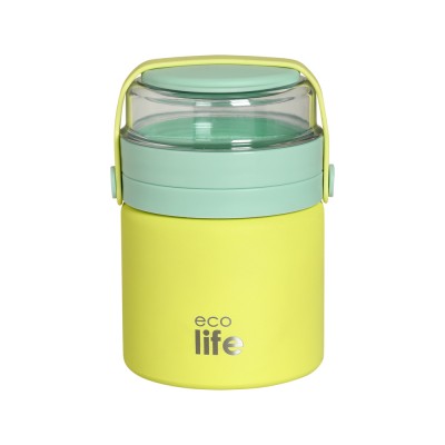 Eco Life Στρογγυλό Θερμός Φαγητού 450ml Κίτρινο (33-BO-9020)