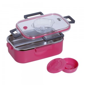 Eco Life Ορθογώνιο Φαγητοδοχείο 850ml Ροζ (33-BO-9050)