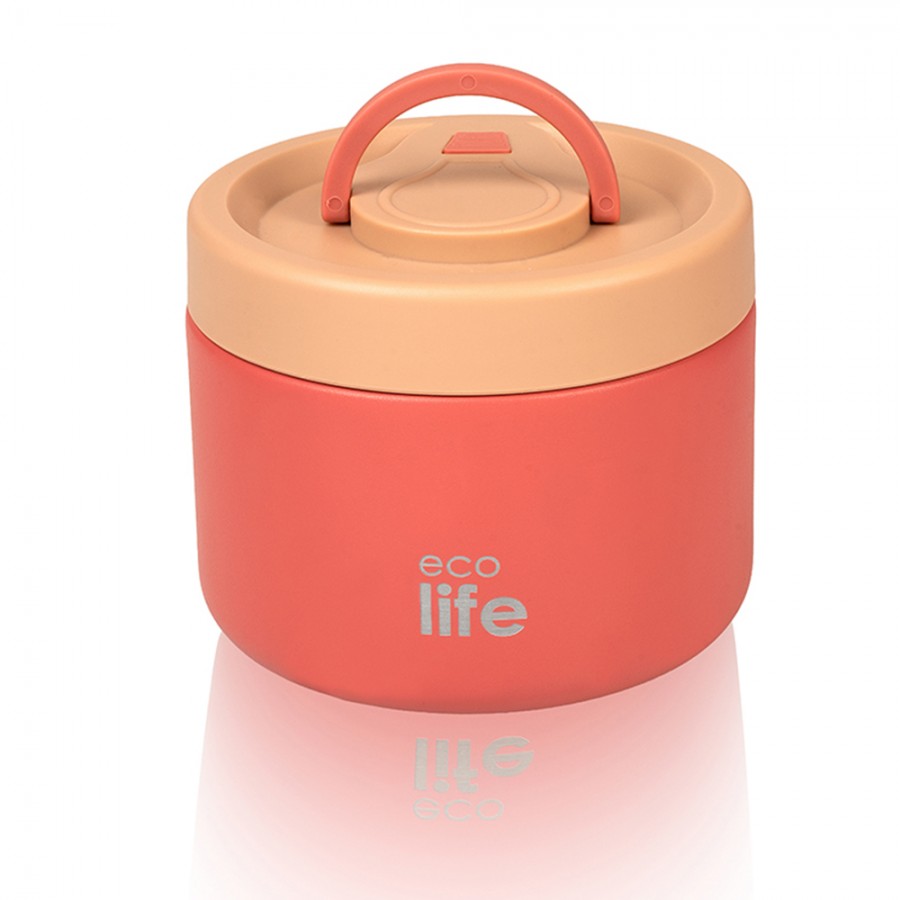 Eco Life Στρογγυλό Θερμός Φαγητού 650ml Ροζ (33-BO-9062)