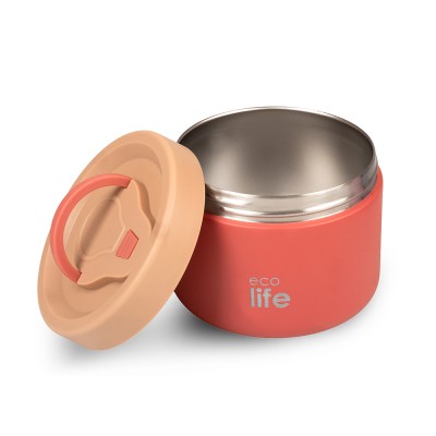 Eco Life Στρογγυλό Θερμός Φαγητού 650ml Ροζ (33-BO-9062)