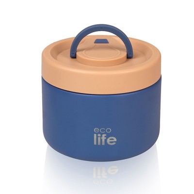 Eco Life Στρογγυλό Θερμός Φαγητού 650ml Μπλε (33-BO-9063)