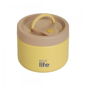 Eco Life Στρογγυλό Θερμός Φαγητού 650ml Κίτρινο (33-BO-9094) Eco Life Στρογγυλό Θερμός Φαγητού 650ml Κίτρινο (33-BO-9094)