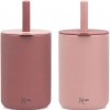 Kiokids Σετ Ποτήρια Σιλικόνης με Καλαμάκι 180ml Ροζ (3508)