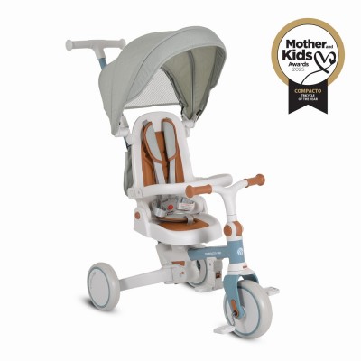 Byox Τρίκυκλο Αναδιπλούμενο Ποδήλατο Με Μπάρα Καθοδήγησης Compacto 3 in1 Blue (3800146231880)