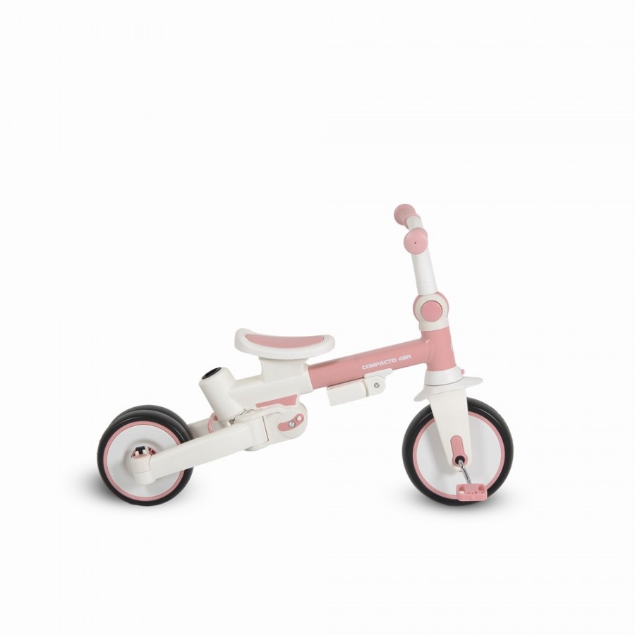 Byox Τρίκυκλο Αναδιπλούμενο Ποδήλατο Με Μπάρα Καθοδήγησης Compacto 3 in1 Pink (3800146231897)