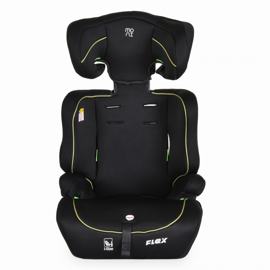 Moni Κάθισμα Αυτοκινήτου Flex 76-150cm Black with green line (3801005153626)