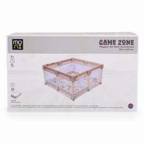 Moni Πάρκο για μωρά ορθογώνιο GameZone 120x120 με χαλάκι xpe & 60 μπαλάκια grey (3801005210428) Moni Πάρκο για μωρά ορθογώνιο GameZone 120x120 με χαλάκι xpe & 60 μπαλάκια grey (3801005210428)
