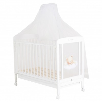 Cangaroo Ξύλινη βρεφική κούνια για στρώμα 60x120cm Lunahug White (3801005210527)