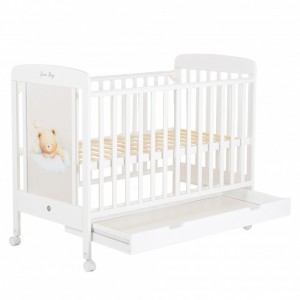 Cangaroo Ξύλινη βρεφική κούνια για στρώμα 60x120cm Lunahug White (3801005210527) Cangaroo Ξύλινη βρεφική κούνια για στρώμα 60x120cm Lunahug White (3801005210527)