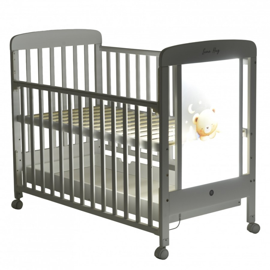 Cangaroo Ξύλινη βρεφική κούνια για στρώμα 60x120cm Lunahug White (3801005210527)