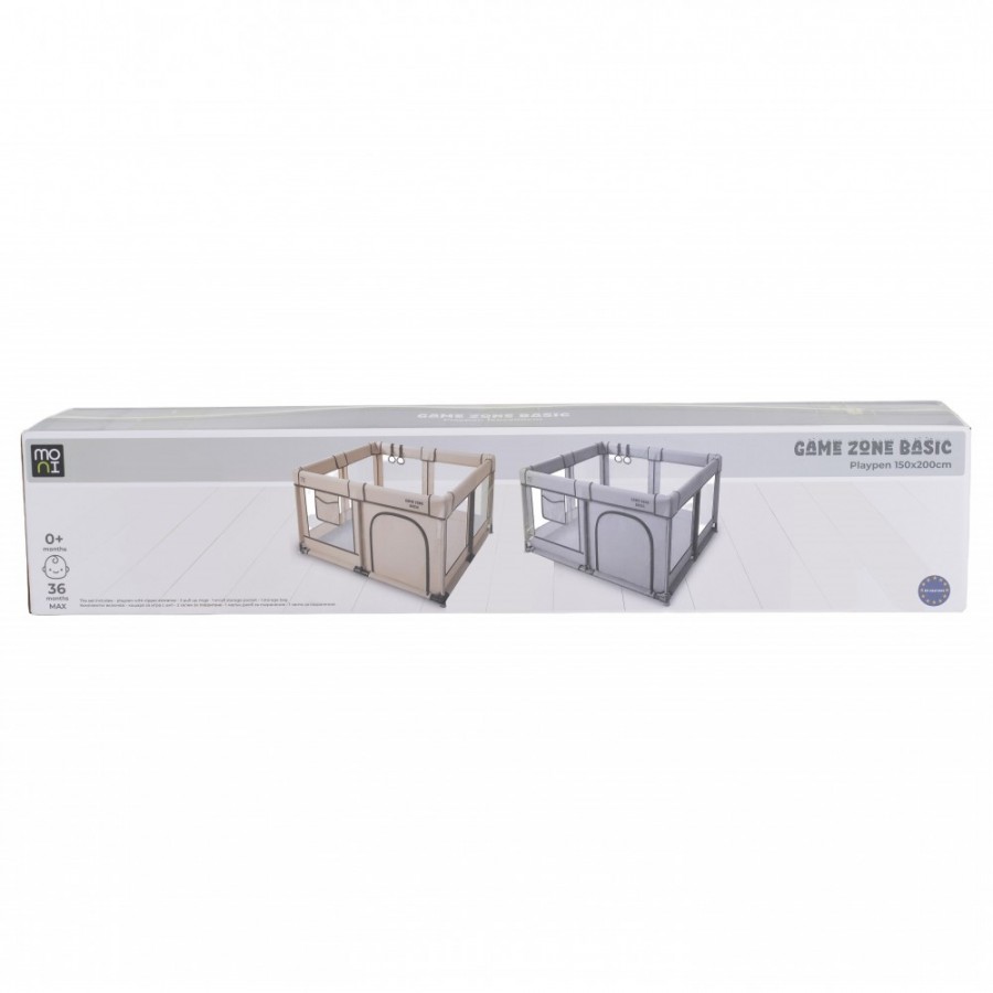 Moni Πάρκο για μωρά ορθογώνιο GameZone Basic 150*200 grey (3801005210596)