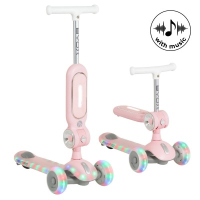 Byox Scooter StreetPro με Φωτιζόμενες Ρόδες & Ηχητικές λειτουργίες Pink (3801005300266)