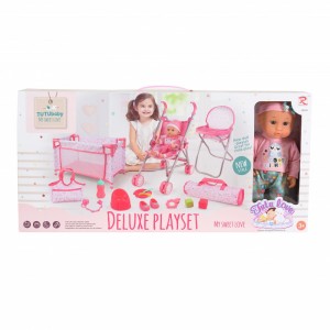 Moni Toys Κούκλα Μωρό 36εκ με Αξεσουάρ Pink 88869 (3801005601752)