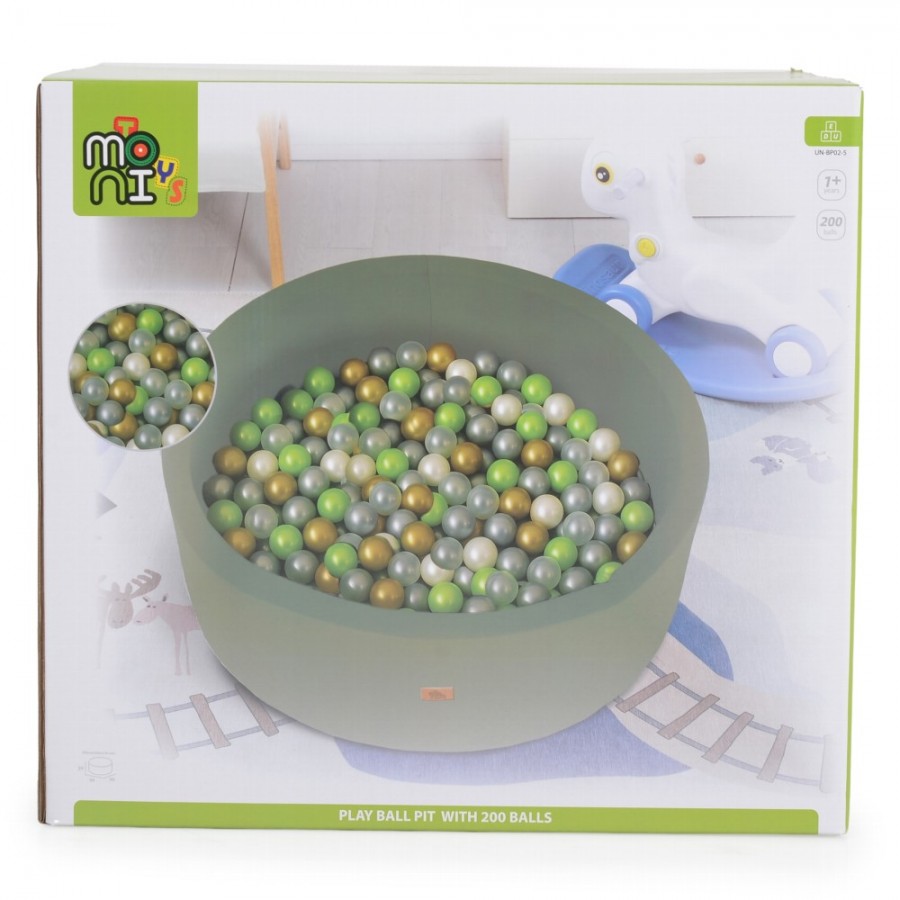 Moni Πισίνα Με 200 μπάλες (5.5cm) 90x90x30cm Olive (3801005602629)