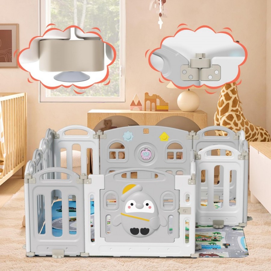 Moni Παιδικός Φράχτης 150/150 Με Στρώμα Penguin (3801005602711)