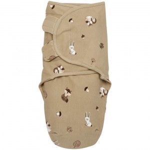 Meyco Πάνα Φασκιώματος Swaddle Forest Animals Sand 0-3 μηνών (MEY-155.165.33.01)