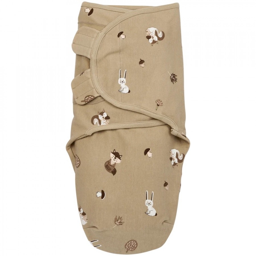 Meyco Πάνα Φασκιώματος Swaddle Forest Animals Sand 0-3 μηνών (MEY-155.165.33.01)